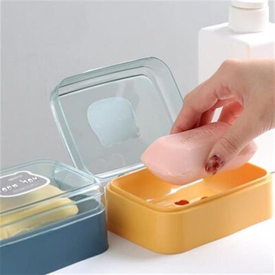 Square Soap box Drain Holder No punching sponge storage香皂