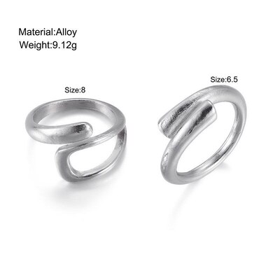 Retro Exaggerated Interlaced Geometric Joint Ring Ins Style