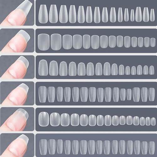 120pcs/bag Matte Press On Nail Tips Soft Full Cover False Na