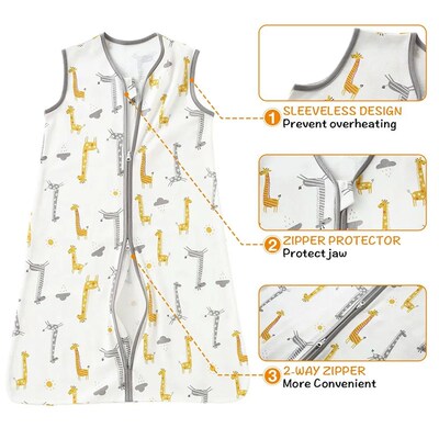 Baby Sleep Sack Sleepping Bag Unisex Sleeveless 100% Cotton