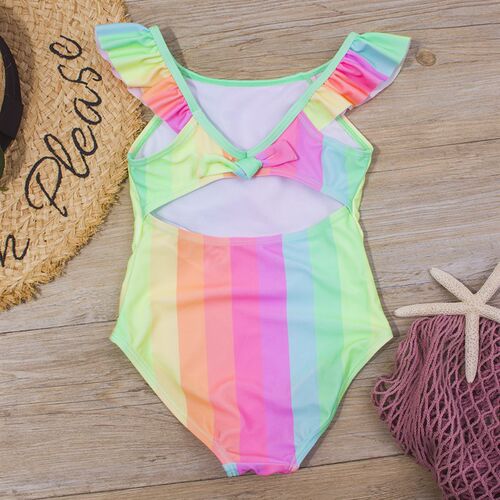 Letter Print Swimsuit One Piece Girl 2-8 Years Childrens Sw