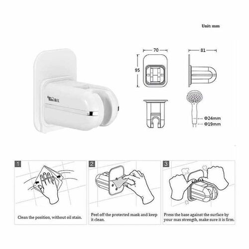 GarBath Plastic Adjustable Haneld Shower Head Holder Brack