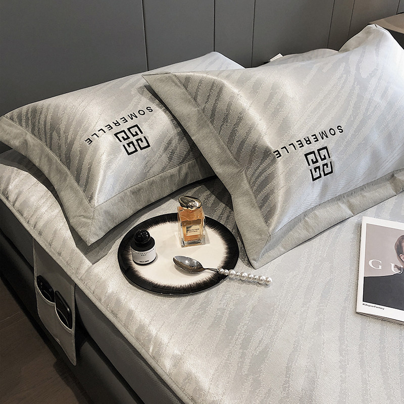 2023新款高级冰丝凉席床笠款三件可机洗水洗夏季折叠空调软席子,床上用品,冰丝席,淘宝优惠券,粉丝福利购,淘宝优惠卷