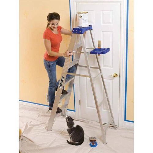 10-Foot Aluminium Step Ladder with Tool Tray, 250-Pound Load