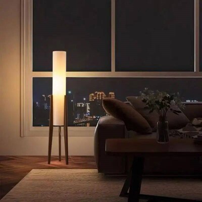 Nordic Retro Solid Wood Living Room Floor Lamp, Fabric Origi