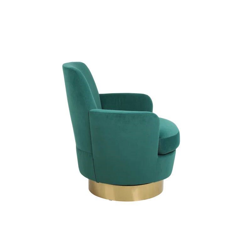 Velvet Swivel Barrel Chair, Swivel Accent Chairs Armchair fo - 实物图