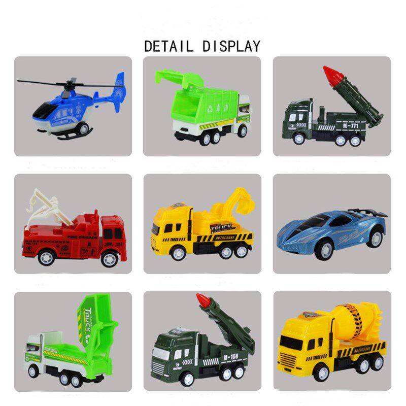 6PCS/Set Engineering Vehicle Cars Set Pull Back Construction