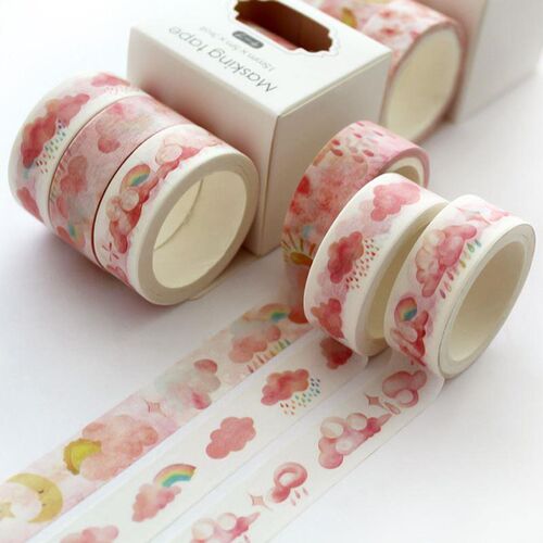 3 Rolls Washi Masking Tape Set Petal Animal Flower Paper Mas