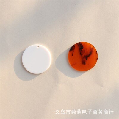 Round Geometric White Holed Acrylic Tortoise Retro Fashion E