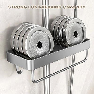 Aluminum Shower Shelf With Towel Rack Bathroom shelf Without