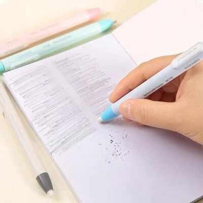 Simple Pen Type Erasers Press Push Penil Eraser Portable Cor