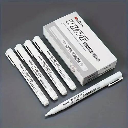 White Marker Pen Set Waterproof Permanent Paint Pens DIY Gra