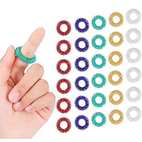 5-15pcs Acupressure Rings Spiky Sensory Finger Rings Set for