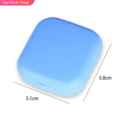 1pc New Mini Square Contact Lens Case with Mirror Women Colo