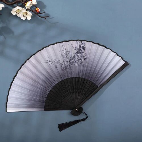 Hand Fan Foldable Silk Fan Noodles Bamboo Fan Bones Hallowe
