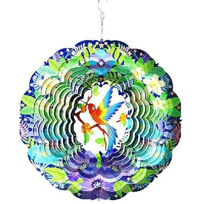 3D Rotating Wind Chime Outdoor Garden Metal Colorful Wind
