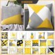 simple living ins yellow tat cushion pillow sofa Nordic room
