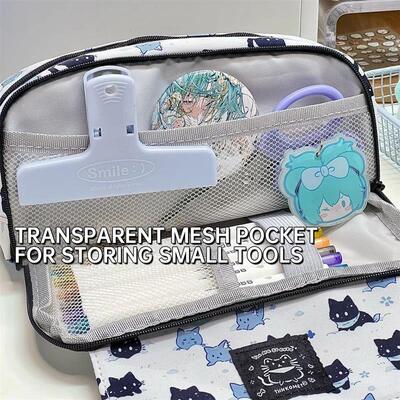 Cute Cat Pencil Case Large Capacity Pencil Bag Multi Functio