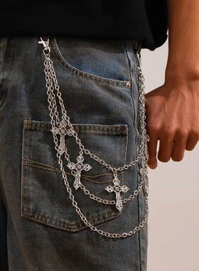 Fashion Punk Metal Pants Chain Hip Hop Waist Chain Cross Pen