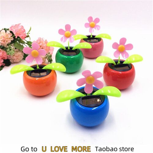 1 pc Solar Powered Dancing Flower Car Dashboard Ornaments