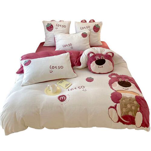 Cute Cartoon High Weight Milk Velvet Four-piece Set Skin-fri