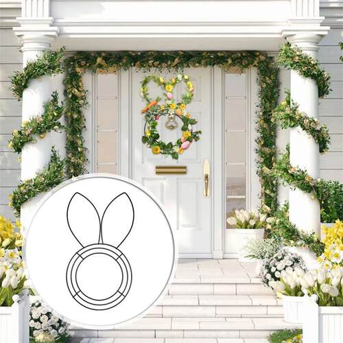 Easter Bunny Shaped Wire Wreath Frame Oval Shaped Wreath For