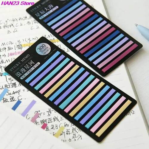 300 Sheets Rainbow Color Index Memo Pad Sticky Notes Paper S