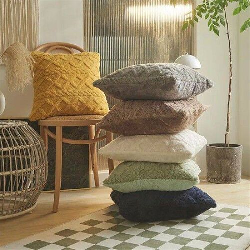 Geometric Jacquard Plush Throw Pillow Covers for Couch Bed