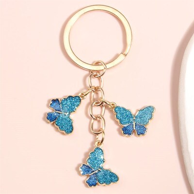 Colorful Enamel Butterfly Keychain Insects Car Key 钥匙扣