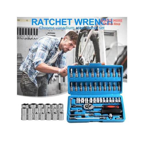 46pcs Tool Sets Car Repair Tool Kit Wrench Set Head Ratchet