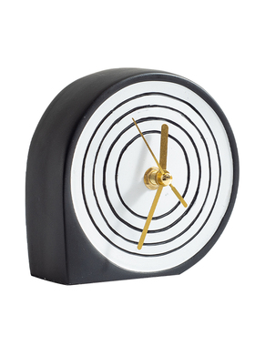 现代创意水滴形钟表摆件样板间卧室床头柜摆设饰品儿童房桌面时钟