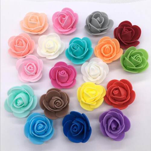500PCS 3cm Mini PE Foam Rose Flower Head Artificial Rose Flo