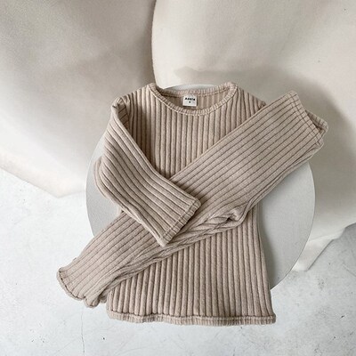 Autumn Winter Baby Boys And Girls Clothes Set Ribbed Sweater