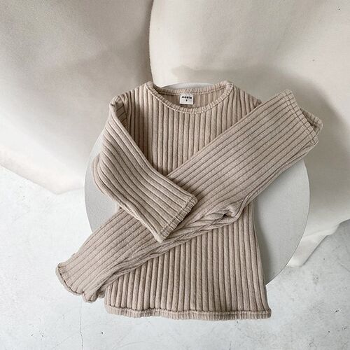 Autumn Winter Baby Boys And Girls Clothes Set Ribbed Sweater