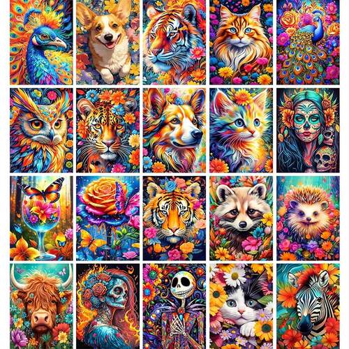 5D DIY Diamond Painting Flowers and Animals Full Diamond Mos