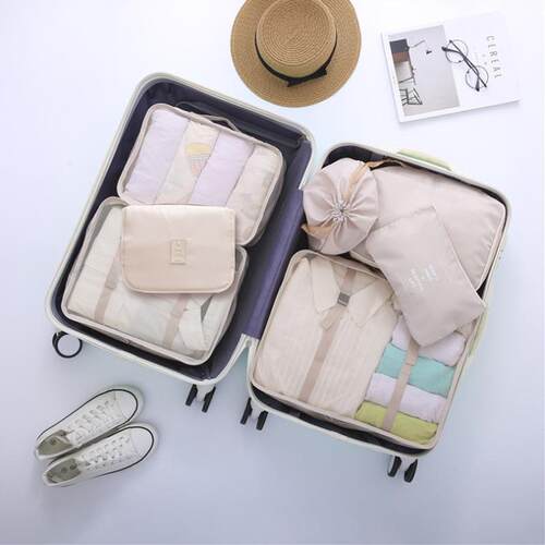 7PCS Compression Packing Cubes Travel Luggage Organizer bag