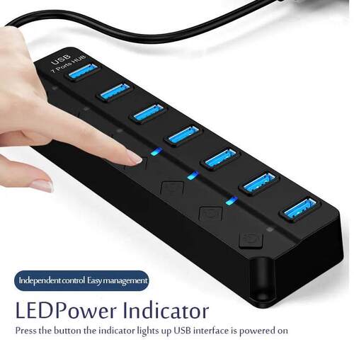 USB 3.0 Power Adapter 4/7 Port Multi USB Splitter Hub USB Hu