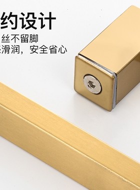 浴室玻璃门拉手黑色哑黑方管加厚L型移门推拉门淋浴房13-25大拉手