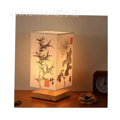 wooden room light lamp usb table led decorative lighting