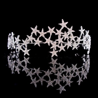 Luxury Handmade Crystal Star Hairbands Vintage Rhinestone Br