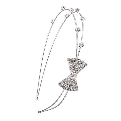 Double Layer Rhinestone Headband Fashion Bow Headband for Wo