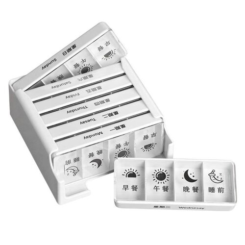 Pill Box Holder Weekly Medicine Storage Organizer Container