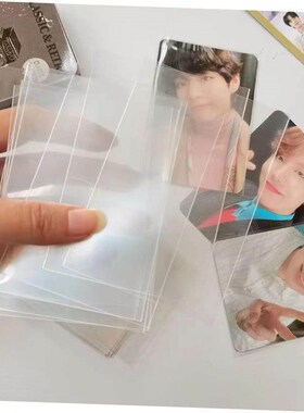 50pcs Korea Card Sleeves Clear Acid Free CPP HARD 3 Inch Pho