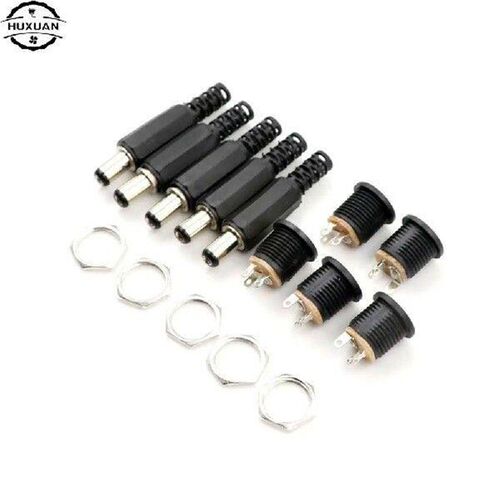 10pcs 12V 3A Plastic Male Plugs + Female Socket Panel Mount