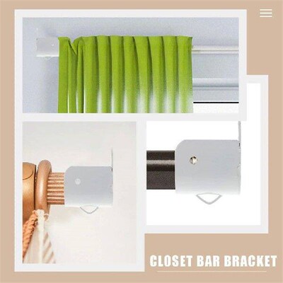 6 Pcs Flange Seat Clamp Closet Brackets Wardrobe Pole