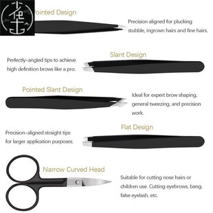 1/4/5Pcs Tweezers Eyebrow Tweezer Set Stainless Eye Lashes