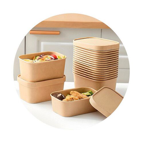 Disposable kraft paper lunch box, food grade salad packaging