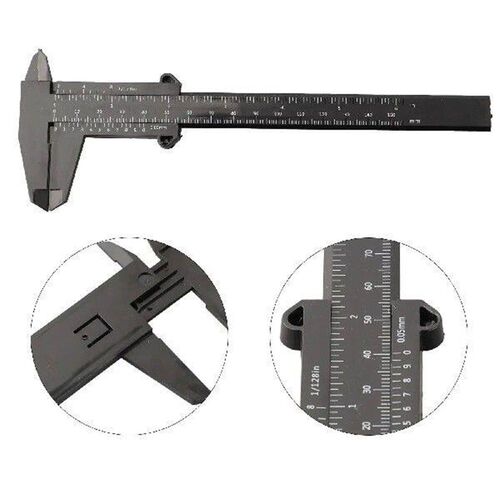 0-150mm Vernier Calipers Double Rule Scale Plastic Ruler
