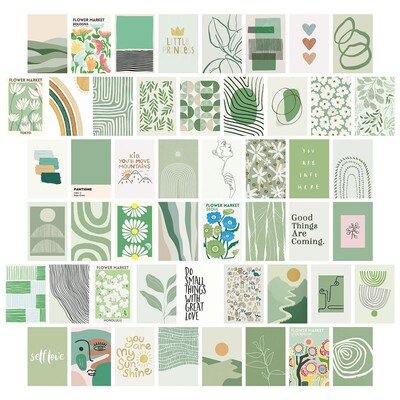 50pcs Postcard Poster Decorative Painting Color Aesthetic Po