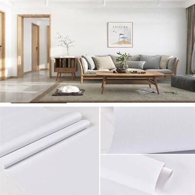 55Wide Matte Wallpaper White/Grey/Black Vinyl Self-Adhesive